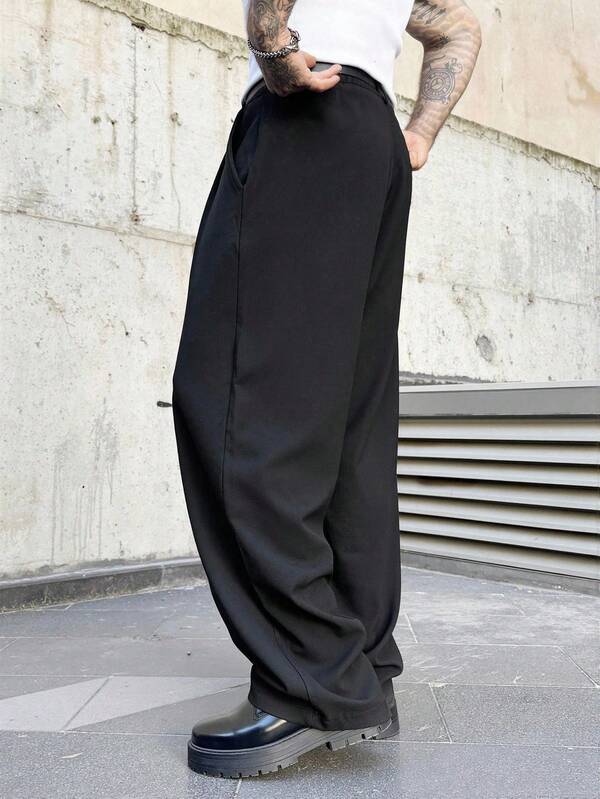 Men's Designer Dress Pants Fashion Casual Formal Black Suit Pants Elegant Draping Effect Ceremony