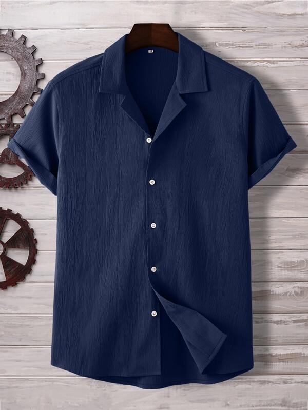 Men's lapel button-front shirt, old money style