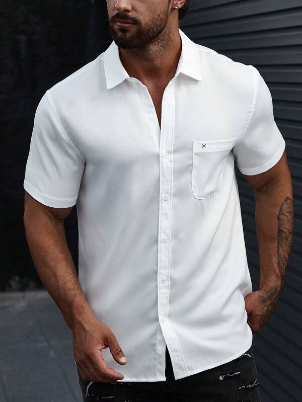 Men's front pocket button-down shirt Men's front pocket button-down shirt