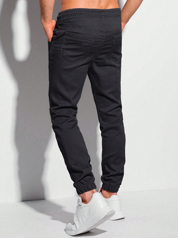 Men's Drawstring Waist Bias Pocket Pants, Fall