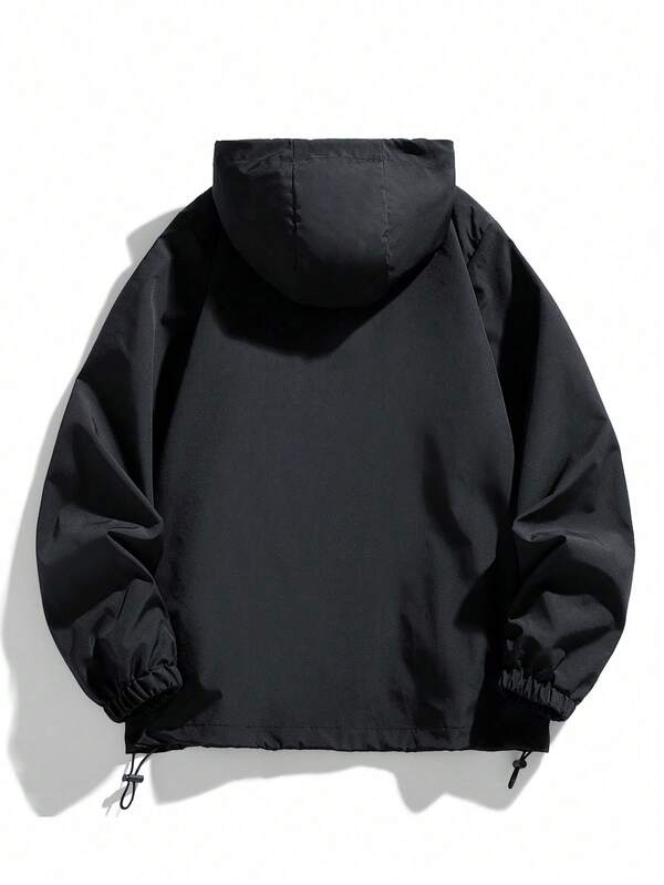 Men's Hooded Long Sleeve Jacket With Pockets Printed Outerwear For Spring And Autumn Men's Hooded Long Sleeve Jacket With Pockets Printed Outerwear For Spring And Autumn