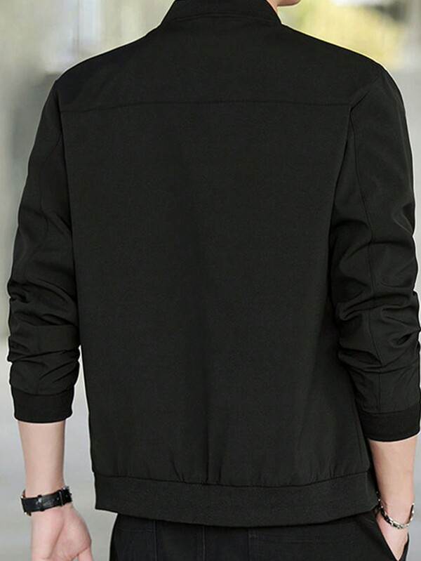 Men's Long Sleeve Spring And Autumn Casual Solid Color Baseball Collar Jacket Men's Long Sleeve Spring And Autumn Casual Solid Color Baseball Collar Jacket