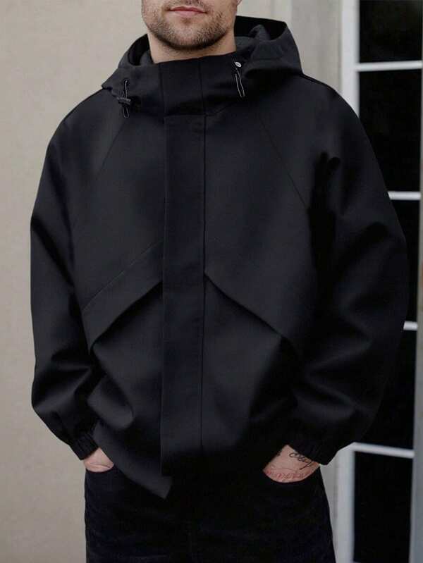 New Men's Lightweight Zip-Up Hooded Long Sleeve Jacket Suitable For Spring And Autumn Outdoor Wear