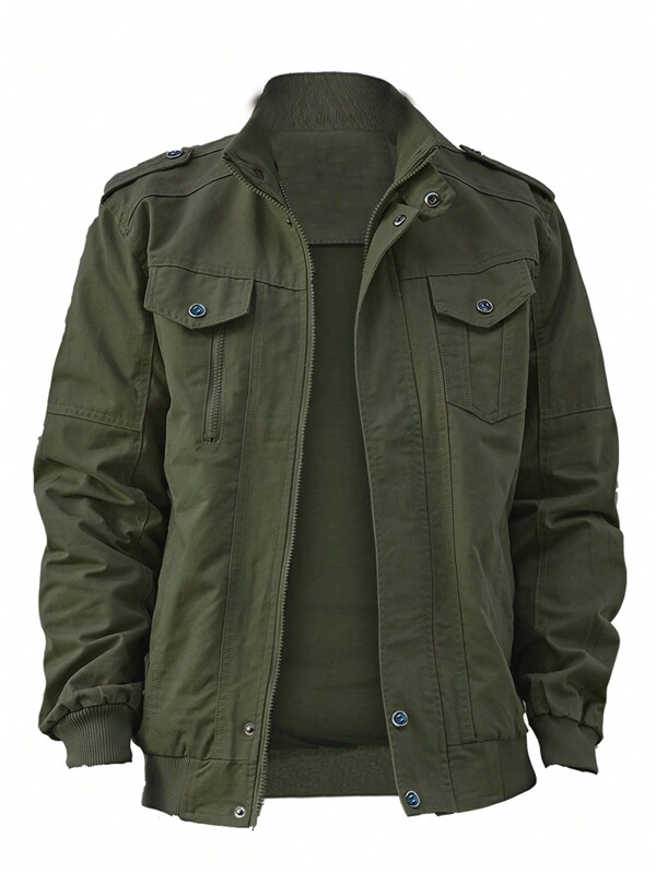 Men's Casual Multi-Pocket Outdoor Hiking Jacket Going Out Long Sleeve Baseball Lightweight Jacket For Friends Husband Boyfriend Gifts