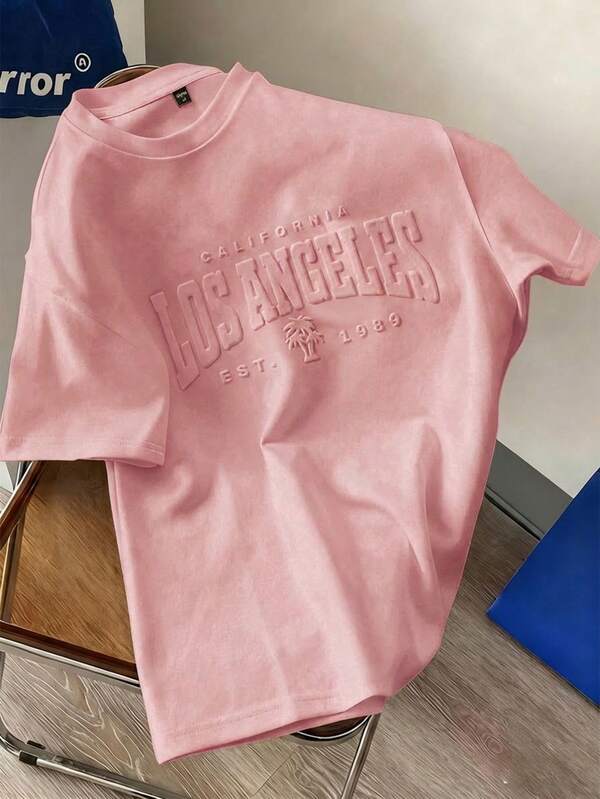 Men's Standard Size Pink Raglan Sleeve T-Shirt
