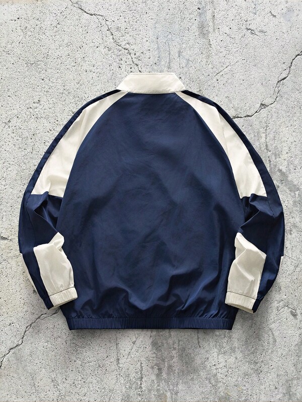 Men's Long Sleeve Retro Color Block Mock Neck Jacket Collegiate Style Casual Outerwear Minimalist Essential Fall Summer Jacket Sports Jackets Men's Long Sleeve Retro Color Block Mock Neck Jacket Collegiate Style Casual Outerwear Minimalist Essential Fall Summer Jacket Sports Jackets