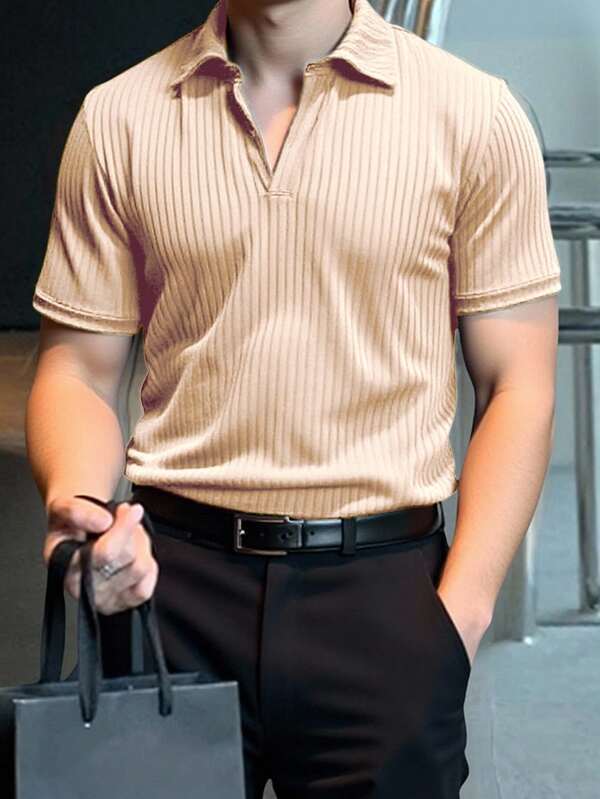 Men's Solid Color Short Sleeve Polo Shirt Men's Solid Color Short Sleeve Polo Shirt