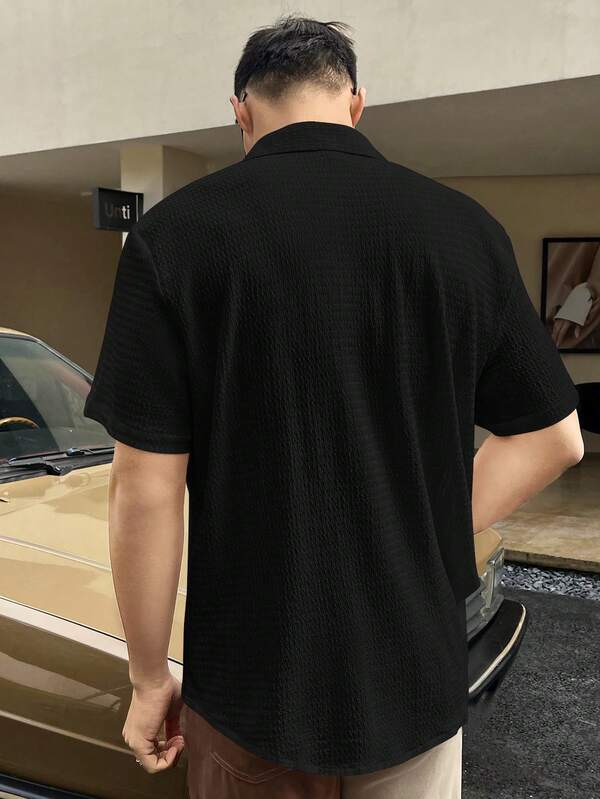 Men's Drop Shoulder Button Front Top