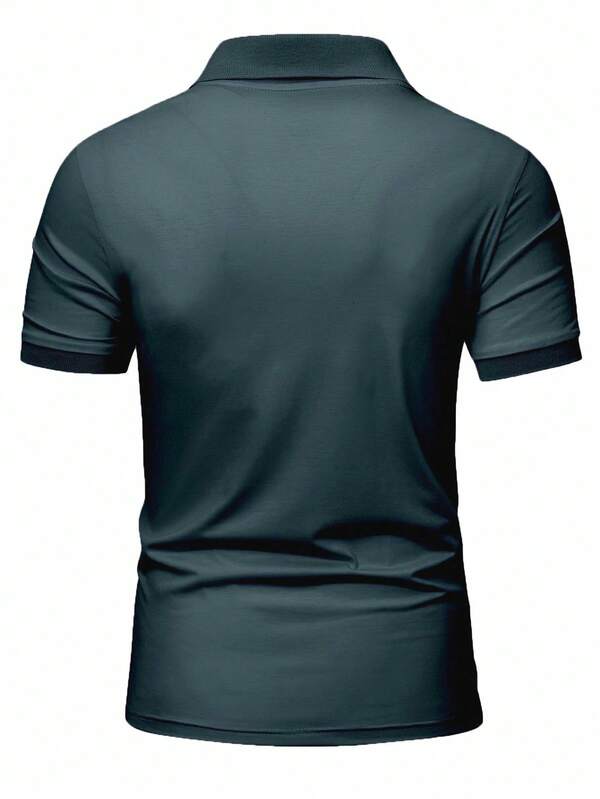 Men's Lion Print Short Sleeve Casual Polo Shirt, Summer Commuting Men's Lion Print Short Sleeve Casual Polo Shirt, Summer Commuting