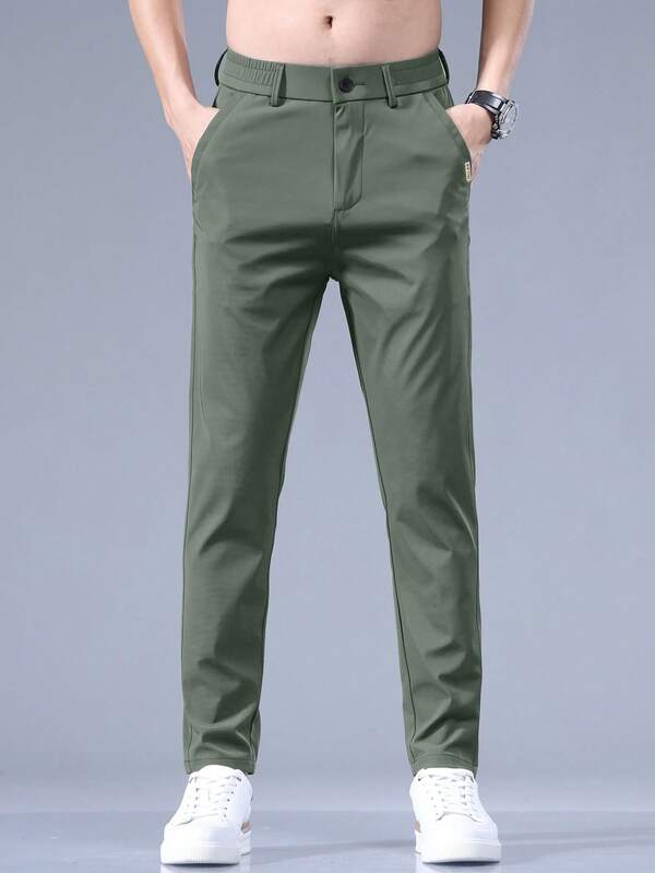 Men's Summer Letter Embroidered Pocket Straight Casual Commuting Lightweight Pants Men's Summer Letter Embroidered Pocket Straight Casual Commuting Lightweight Pants