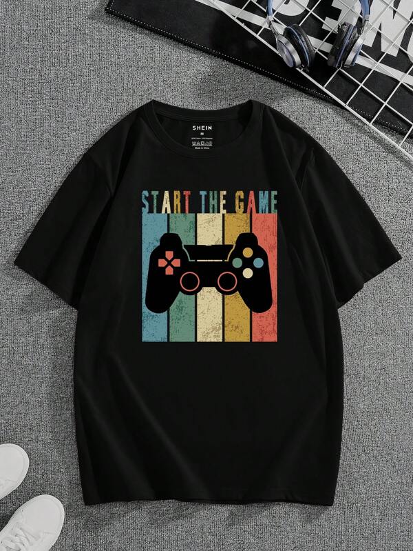 Men's Cotton Gamepad and Monogram T-Shirt Men's Cotton Gamepad and Monogram T-Shirt
