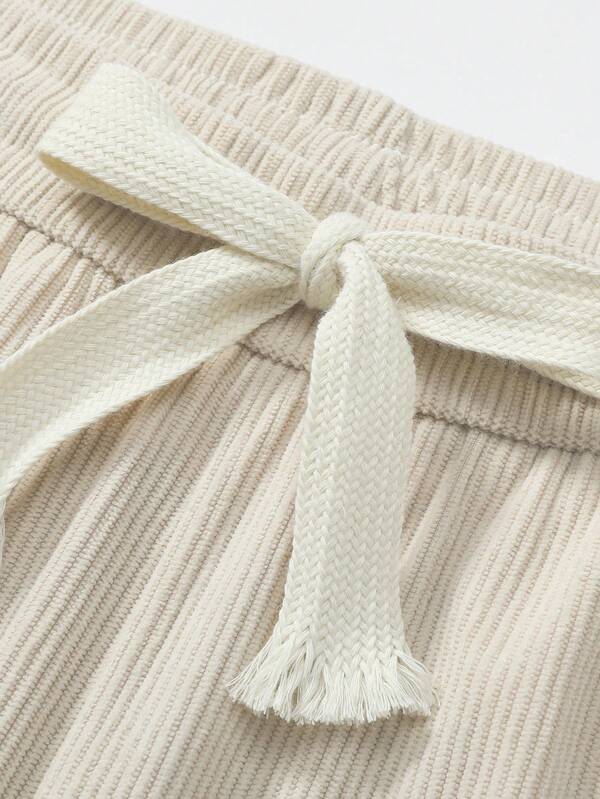Men's Casual Corduroy Straight-Leg Pants With Graphic Print Loose Versatile Suitable For Spring Autumn