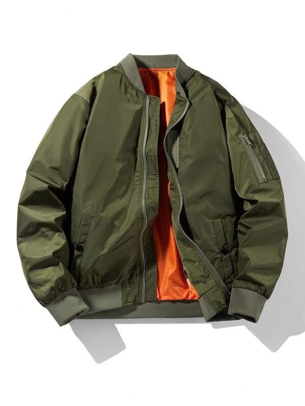 Men's Solid Color Thin Baseball Collar Casual Retro New Jacket Spring Autumn