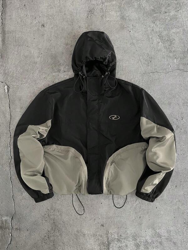 Men's Contrast Print Hooded Long Sleeve Jacket Men's Contrast Print Hooded Long Sleeve Jacket