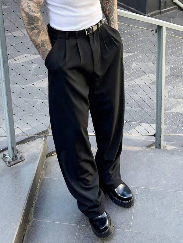 Men's Designer Dress Pants Fashion Casual Formal Black Suit Pants Elegant Draping Effect Ceremony Men's Designer Dress Pants Fashion Casual Formal Black Suit Pants Elegant Draping Effect Ceremony