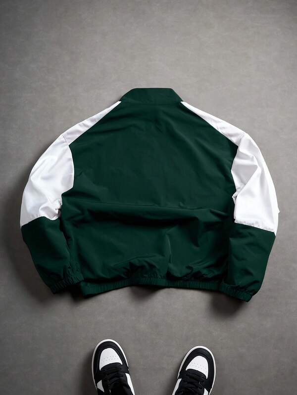 Men's Casual Everyday Contrast Color Letter Pattern Stand Collar Jacket Race Car Jacket Custom Jacket Wind Breaker Windbreaker Track Jacket Football Men's Casual Everyday Contrast Color Letter Pattern Stand Collar Jacket Race Car Jacket Custom Jacket Wind Breaker Windbreaker Track Jacket Football