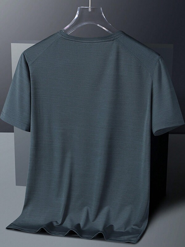 Boyfriend style men's quick-drying T-shirt, ice silk short-sleeved elastic round neck sweat-absorbent quick-drying shirt, 1 piece, suitable for boyfriend style men's quick-drying wear for fitness training, running and summer sports Boyfriend style men's quick-drying T-shirt, ice silk short-sleeved elastic round neck sweat-absorbent quick-drying shirt, 1 piece, suitable for boyfriend style men's quick-drying wear for fitness training, running and summer sports