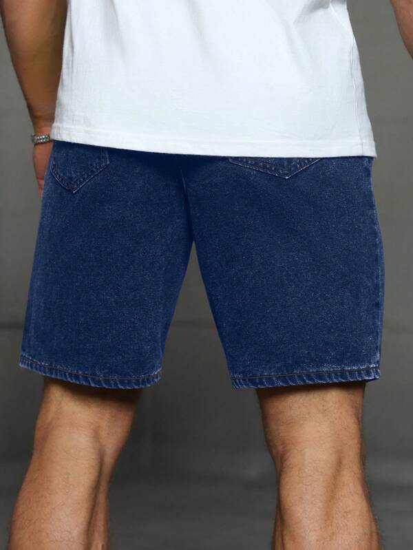 Men's Grey Distressed Denim Loose Shorts Jorts Men's Grey Distressed Denim Loose Shorts Jorts